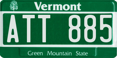 VT license plate ATT885