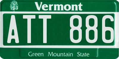 VT license plate ATT886