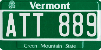 VT license plate ATT889