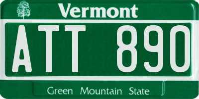 VT license plate ATT890