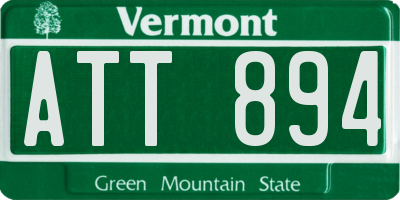 VT license plate ATT894