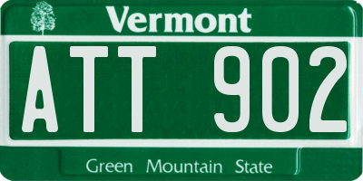 VT license plate ATT902