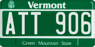 VT license plate ATT906