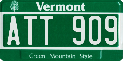 VT license plate ATT909