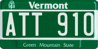 VT license plate ATT910