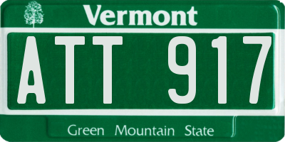 VT license plate ATT917