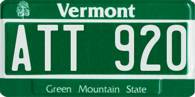 VT license plate ATT920