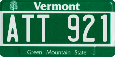VT license plate ATT921
