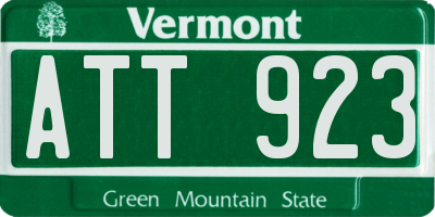 VT license plate ATT923