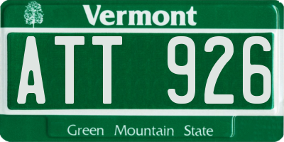 VT license plate ATT926