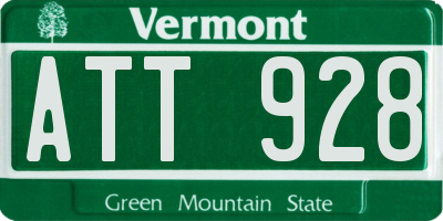 VT license plate ATT928
