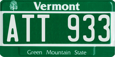 VT license plate ATT933