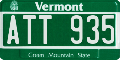VT license plate ATT935