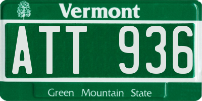 VT license plate ATT936