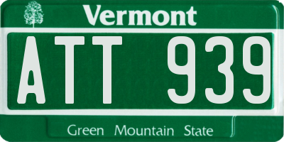 VT license plate ATT939