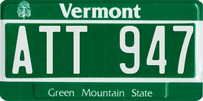 VT license plate ATT947