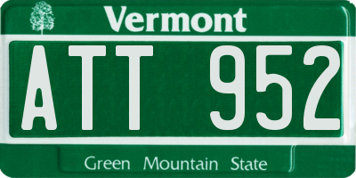 VT license plate ATT952