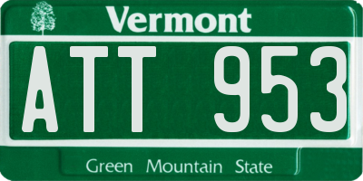 VT license plate ATT953