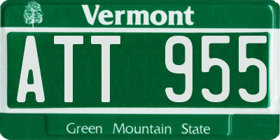 VT license plate ATT955