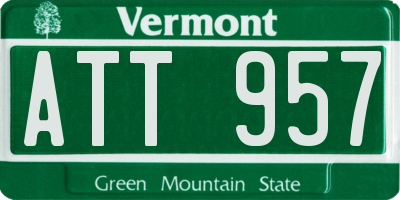 VT license plate ATT957