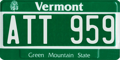 VT license plate ATT959