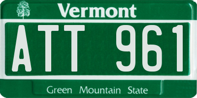 VT license plate ATT961