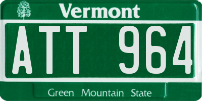 VT license plate ATT964