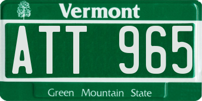 VT license plate ATT965