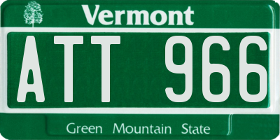 VT license plate ATT966