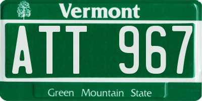 VT license plate ATT967