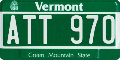 VT license plate ATT970