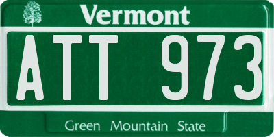 VT license plate ATT973