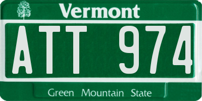 VT license plate ATT974