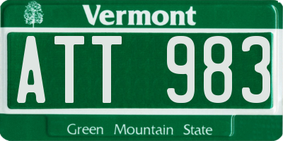 VT license plate ATT983