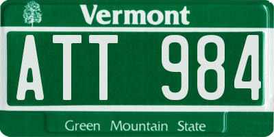 VT license plate ATT984