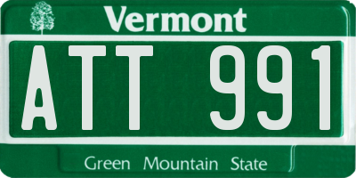 VT license plate ATT991