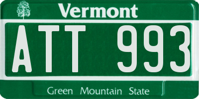 VT license plate ATT993