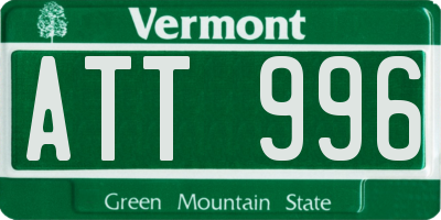 VT license plate ATT996