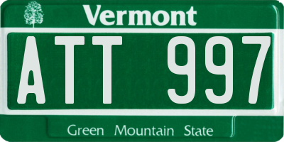 VT license plate ATT997