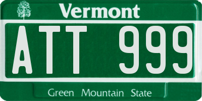 VT license plate ATT999