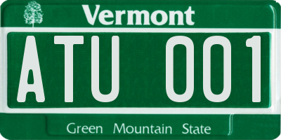 VT license plate ATU001