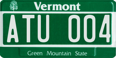 VT license plate ATU004
