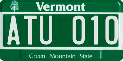 VT license plate ATU010