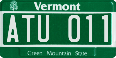 VT license plate ATU011
