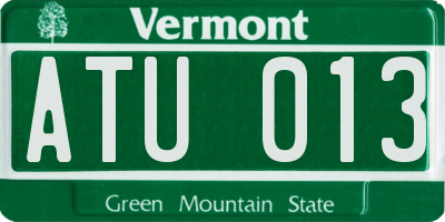 VT license plate ATU013