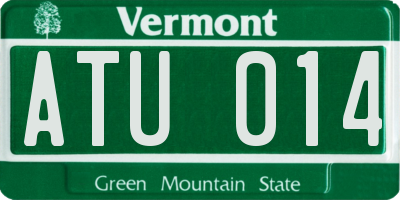 VT license plate ATU014