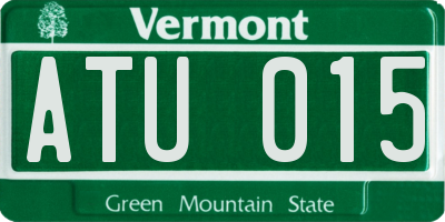 VT license plate ATU015