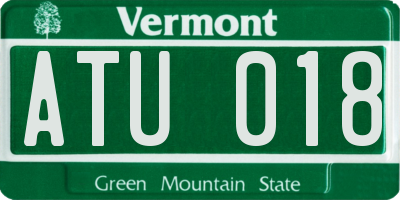 VT license plate ATU018
