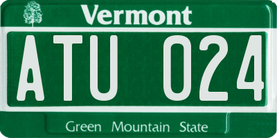 VT license plate ATU024