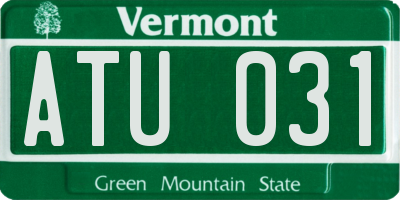 VT license plate ATU031